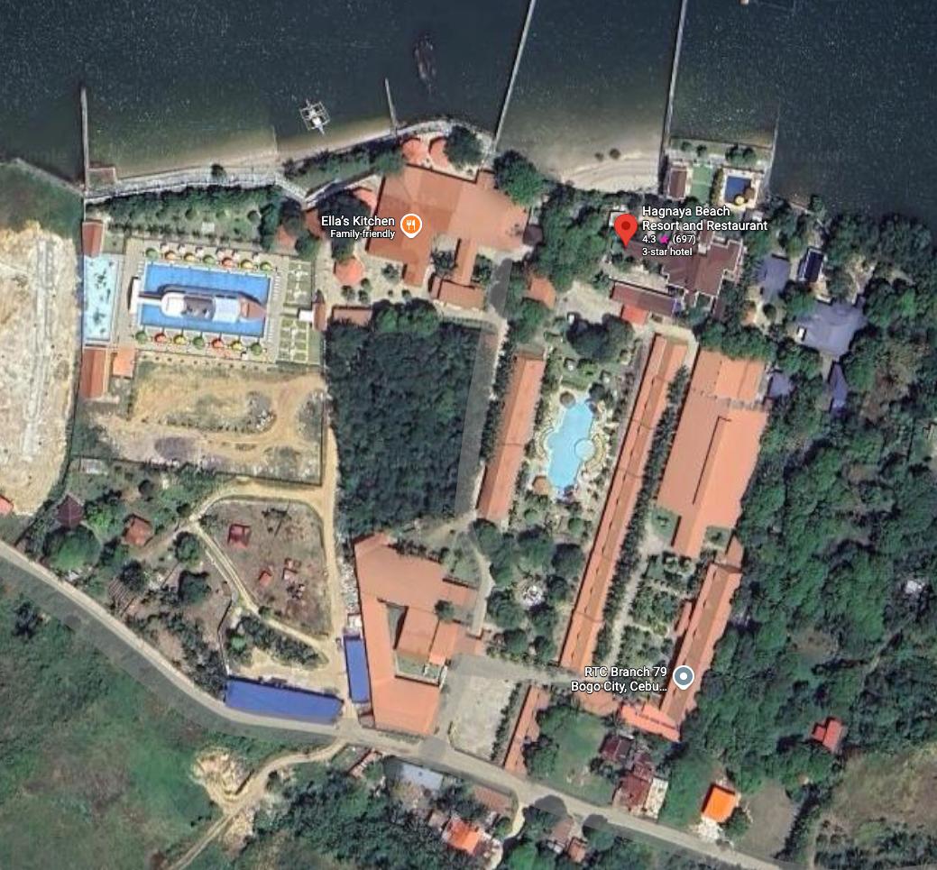 Map of the Hagnaya Beach Resort grounds